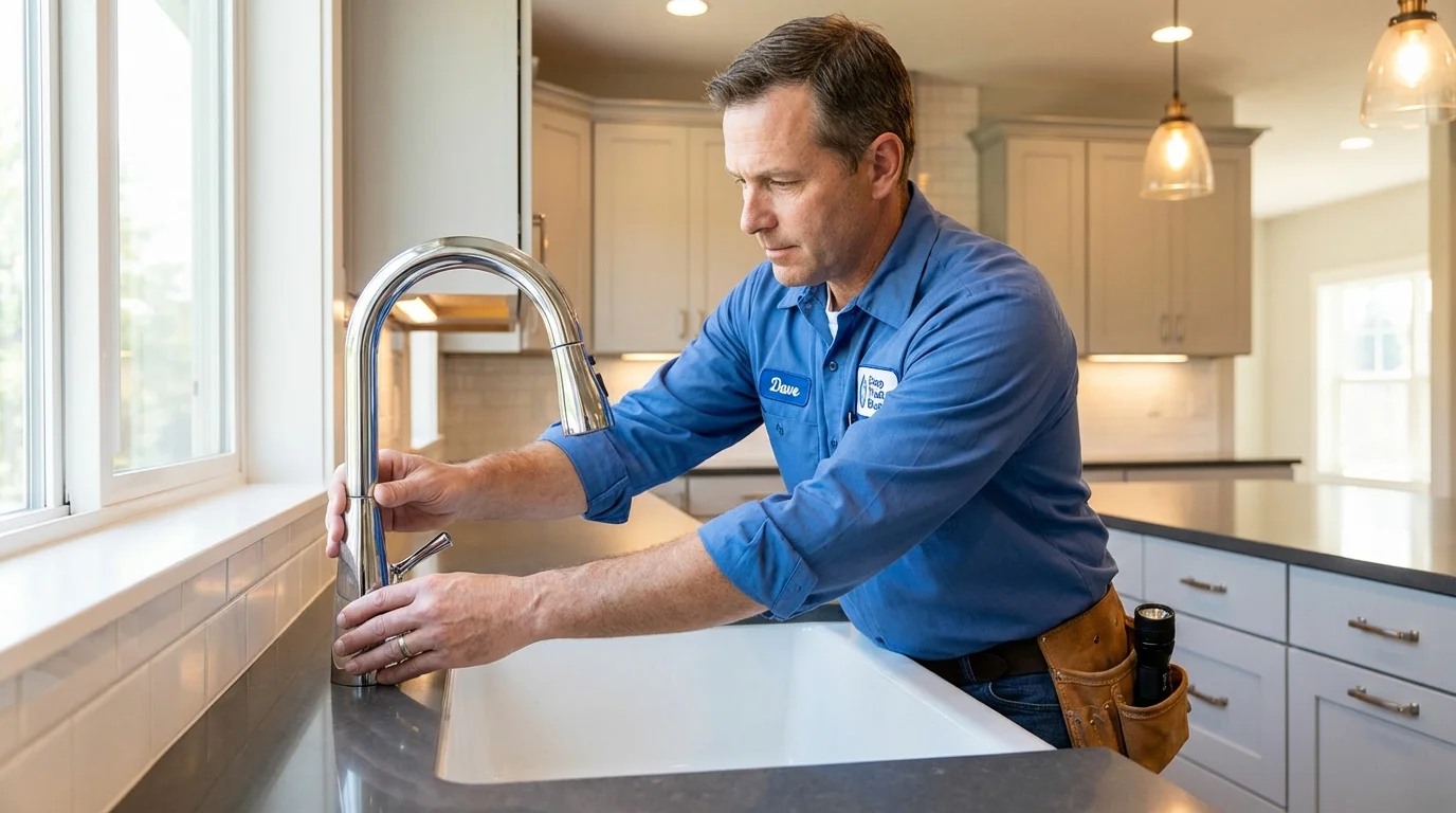 Kitchen faucet installation by Johns Plumbing LLC in Chase City