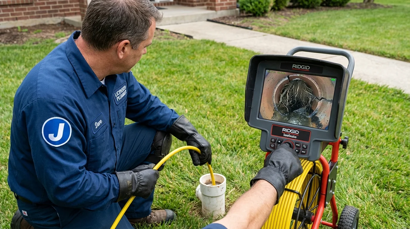 Sewer camera inspection being performed by Johns Plumbing LLC in Chase City